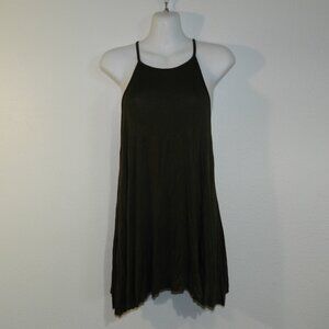Urban Episode spaghetti strap racer back loose fit flowy tank top, olive green